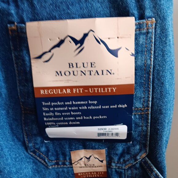 32x30 Men's Blue Mountain Regular Fit Utility Carpenter Jeans NWT Medium Wash - Picture 3 of 6